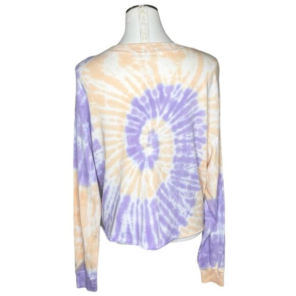 DAYDREAMER Spiral Tie Dye Long Sleeve Crop T-shirt - Picture 3 of 8